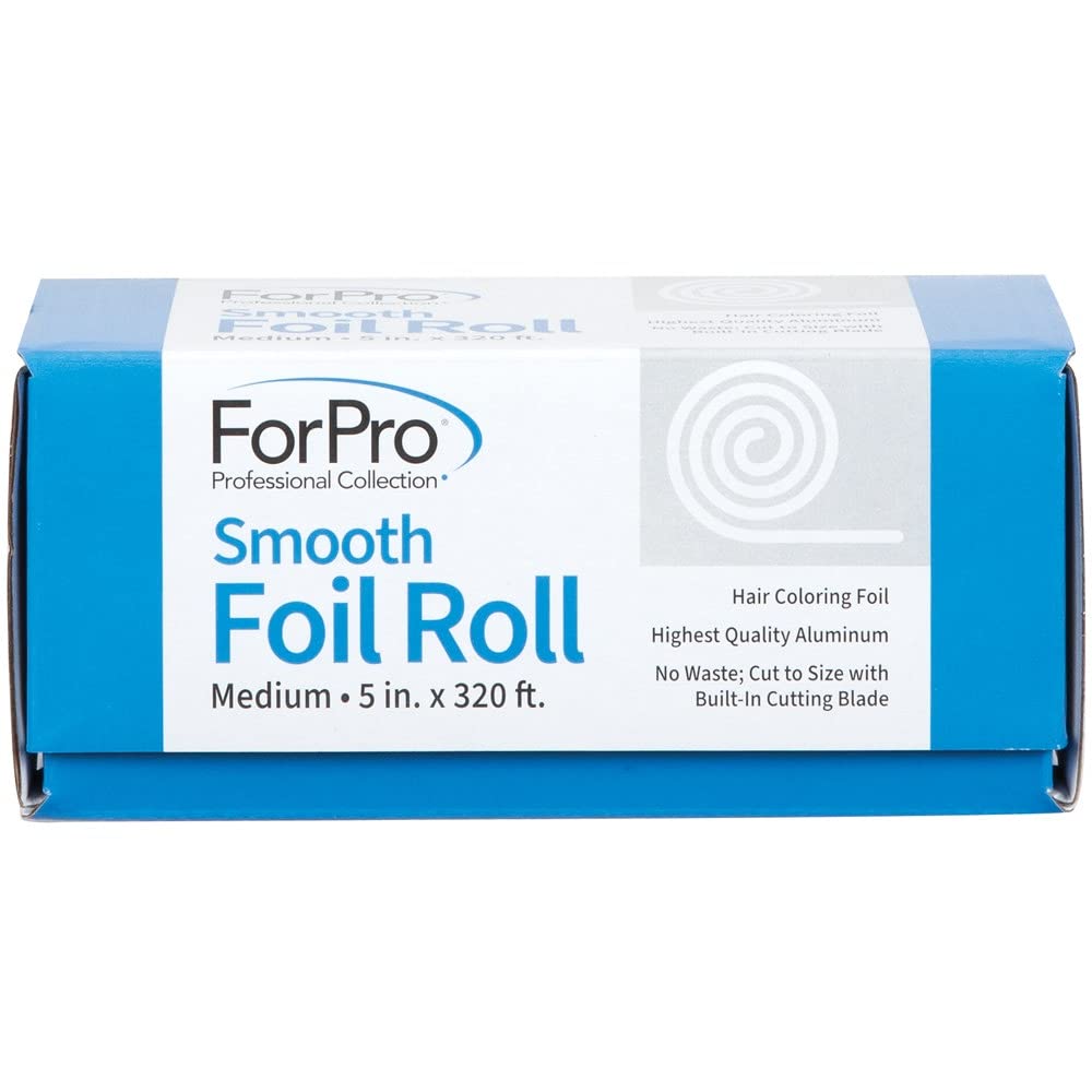 ForPro Professional Collection Smooth Aluminum Foil Roll, 320 Ft Hair Foils for Color Application and Highlighting Services, Silver, Medium, 5" W Beauty & Personal Care ForPro Professional Collection