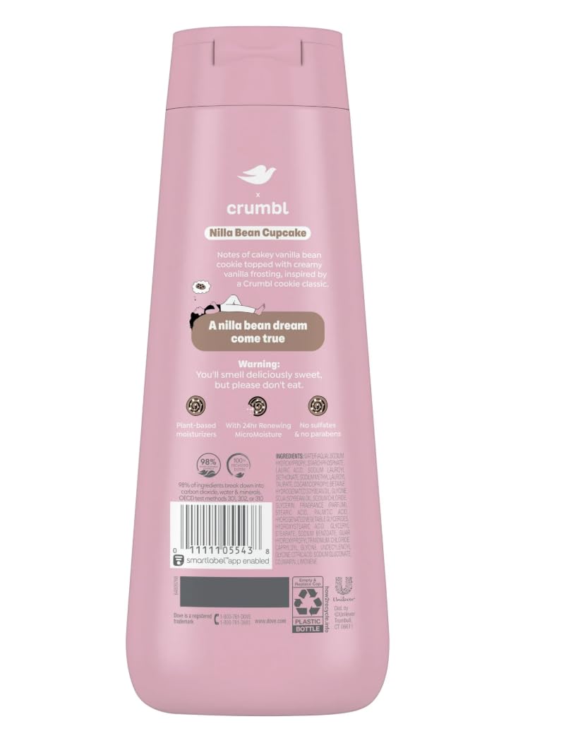 Dove x Crumbl Moisturizing Liquid Body Wash | Nilla Bean Cupcake | 20oz Wash Beauty & Personal Care Dove