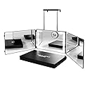 Self Find-3 Way Mirror for Self Hair Cutting with Ring Light,Rechargeable 360 Mirror for Hair Tools,Light and Height Adjustable Beauty & Personal Care Warive