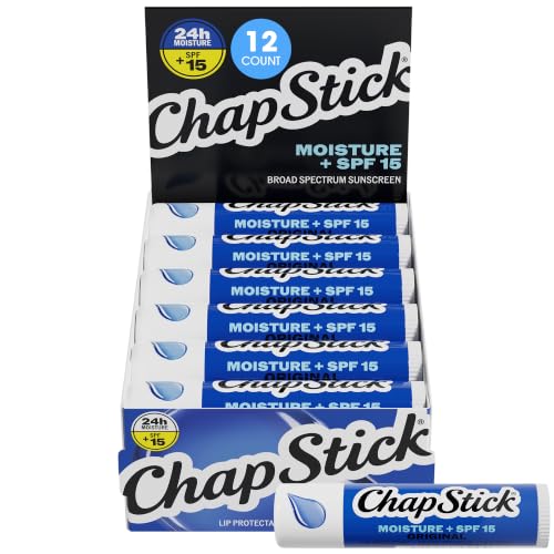 ChapStick Moisture + SPF 15 Bulk Lip Balm Sunscreen 12-Pack, 0.15 Oz Ea Beauty and Personal Care ChapStick