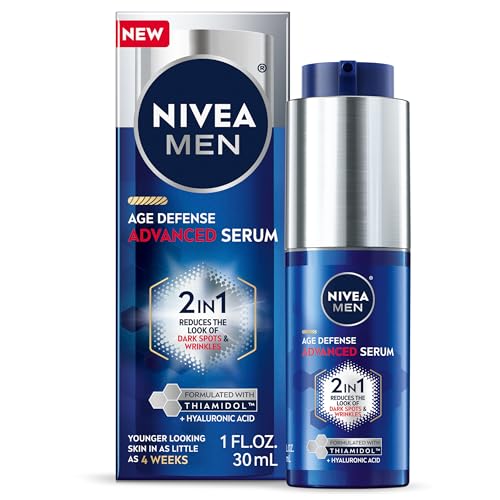 NIVEA MEN Age Defense Advanced Face Serum for Dark Spots with Thiamidol (TM) + Hyaluronic Acid, Fast-Absorbing Face Serum for Men Helps Reduce Look Beauty & Personal Care NIVEA MEN