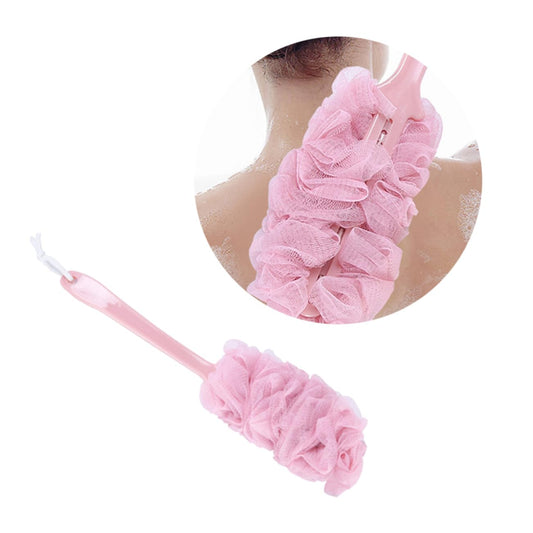 OSOLADY Long Handle Exfoliating Body Brush Bath Tub Scrubber Shower Ball and Sponge Soft Mesh Gauze Scrubber for Gentle Cleaning Beauty and Personal Care OSOLADY
