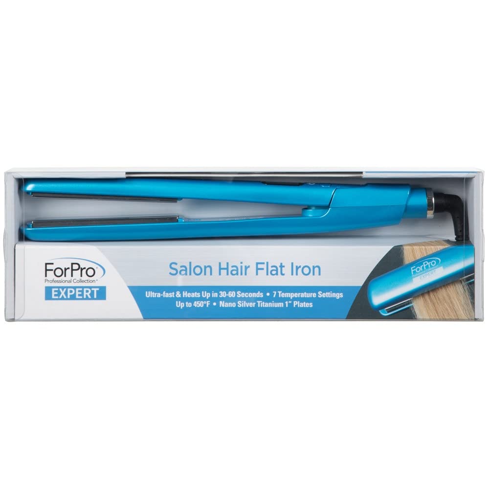 ForPro Professional Collection Expert Salon Hair Flat Iron, Advanced Nano Silver Titanium Technology, Ultra-Fast Heating with 7 Heat Settings, LCD Beauty & Personal Care ForPro Professional Collection