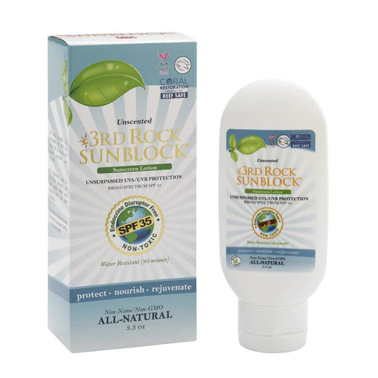 3rd Rock Essentials | Sunblock® SunScreen Lotion SPF 35+ | All Natural Organic Zinc Unscented Sunscreen for Sun Protection | All Natural Personal Care Beauty & Personal Care 3rd Rock Essentials