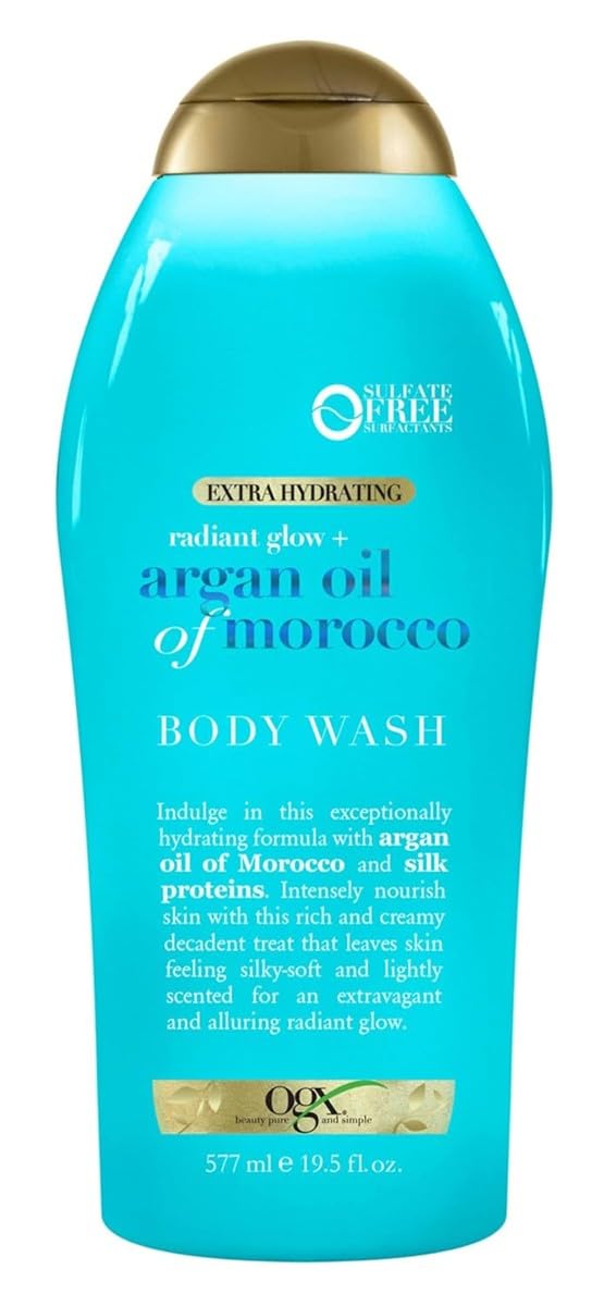 Ogx Body Wash Argan Oil Of Morocco Extra Hydrating 19.5 Ounce (577ml) (Pack of 6) Beauty & Personal Care OGX