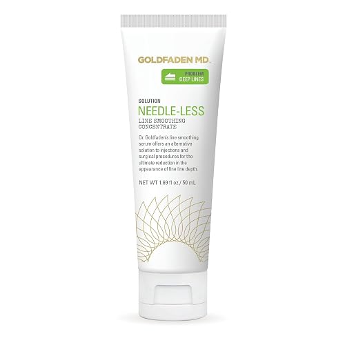 GOLDFADEN MD Needle-Less Line Smoothing Concentrate for Face & Neck | w/Seaweed Extract, Hyaluronic Acid, Hexapeptides, Organic Red Tea Extract 1.7 Fl Beauty & Personal Care GOLDFADEN MD