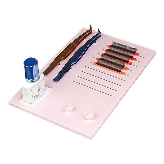 Acrylic Eyelash Grafting Pallet, Lash Tile holder, Bigger Size Glue Cups Eyelash Extensions Storage Gasket Pads with Magnetic Suction for 2 Tweezers Beauty & Personal Care LIXIMMAZN