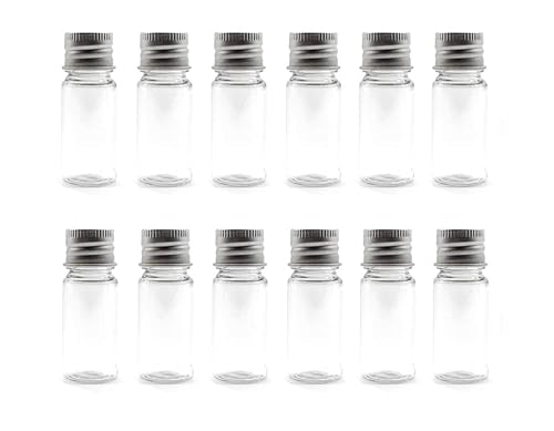 12Pcs 10ml/20ml Empty Refillable Clear Plastic Bottle with Aluminum Screw Cap Travel Small Container (10 ML) Beauty & Personal Care ASTRQLE