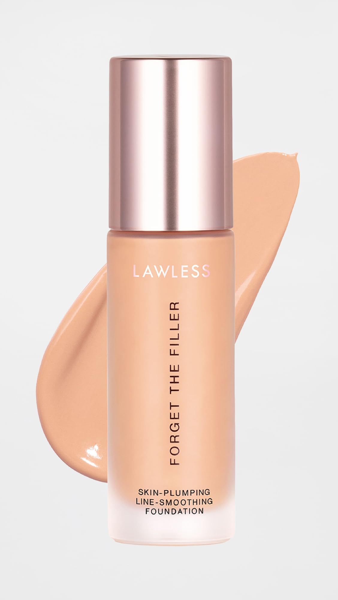 LAWLESS Women's Forget the Filler Skin-Plumping Line-Smoothing Foundation, 8L, light medium with neutral undertones, 1.0 Ounce