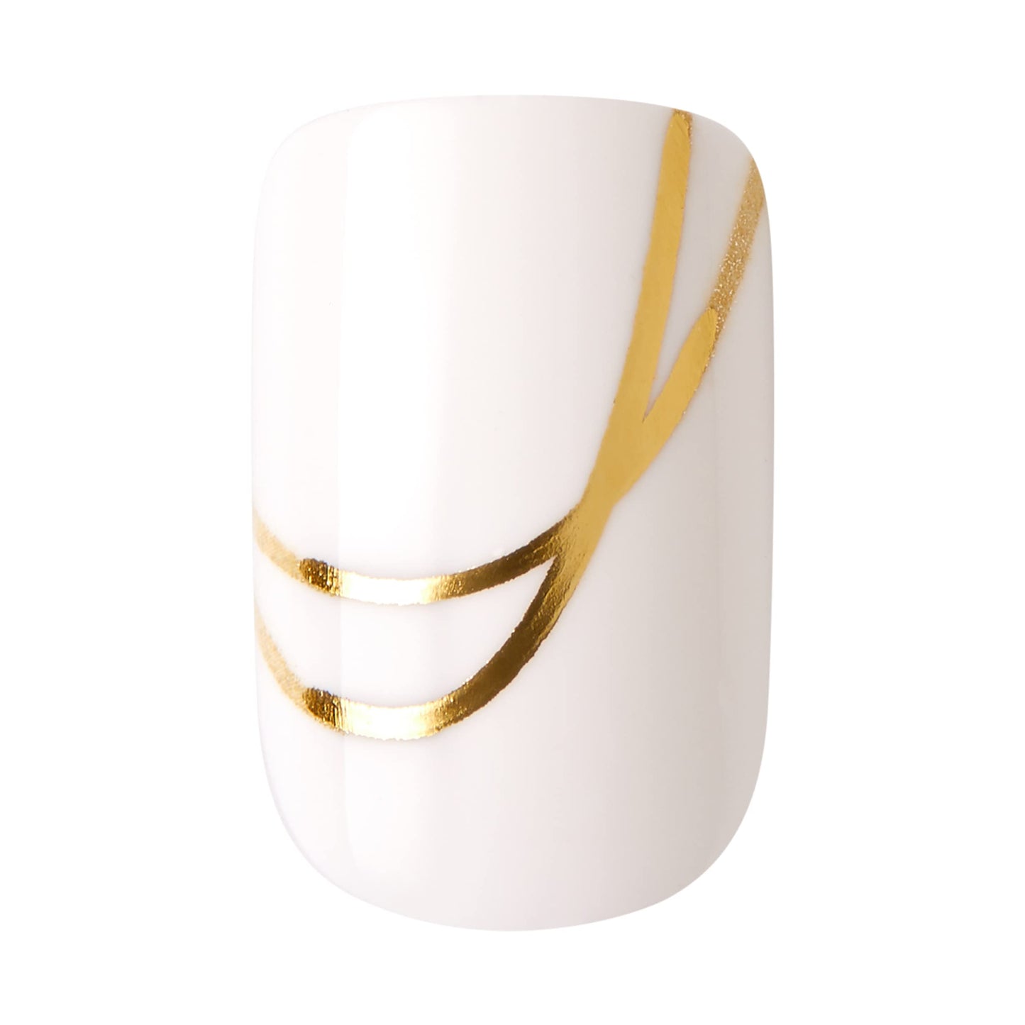 KISS Voguish Fantasy, Press On Nails, Nail glue included, 'Glam and Glow', White, Short Size, Squoval Shape, Includes 28 Nails, 2g glue, 1 Manicure Beauty and Personal Care KISS