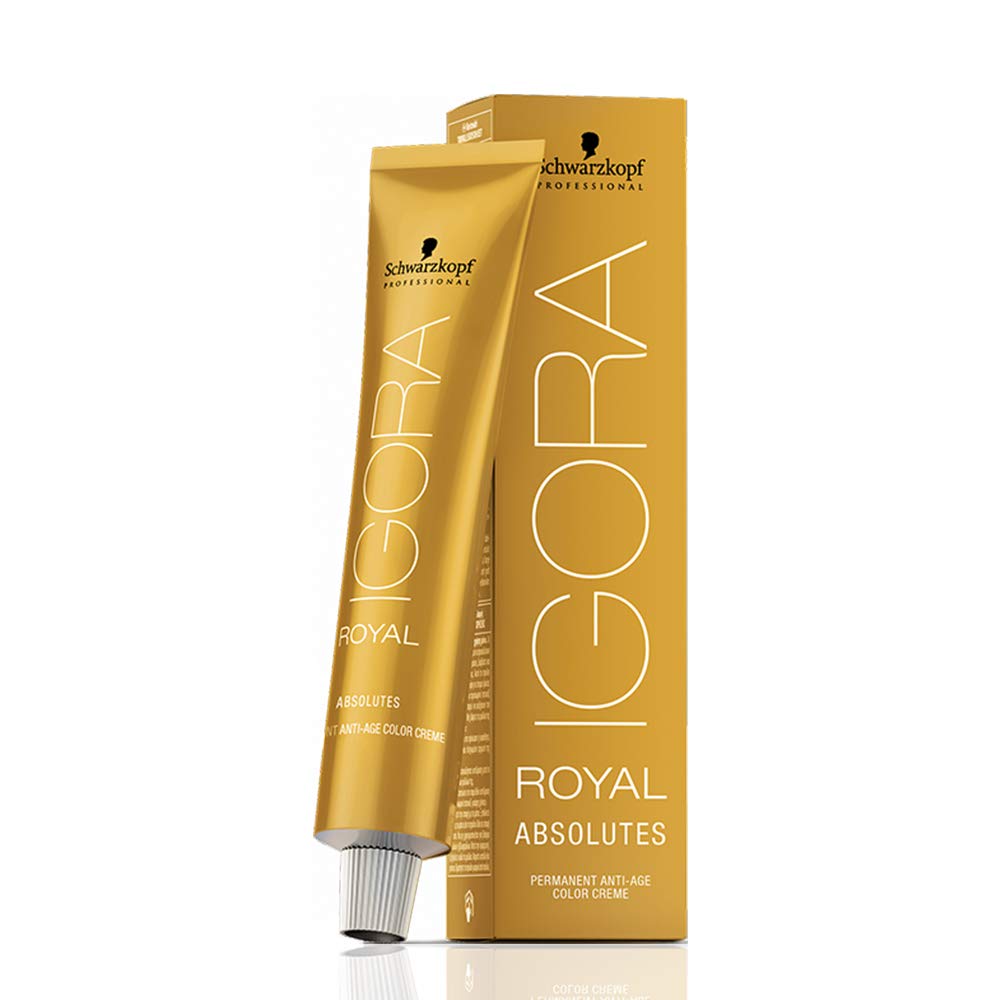 Igora Royal Absolutes 7-60 Medium Blonde Chocolate Natural Permanent Anti-Age Hair Color Creme 60 grams, 100% White Hair Coverage and M Hair Designs Beauty & Personal Care M Hair Designs