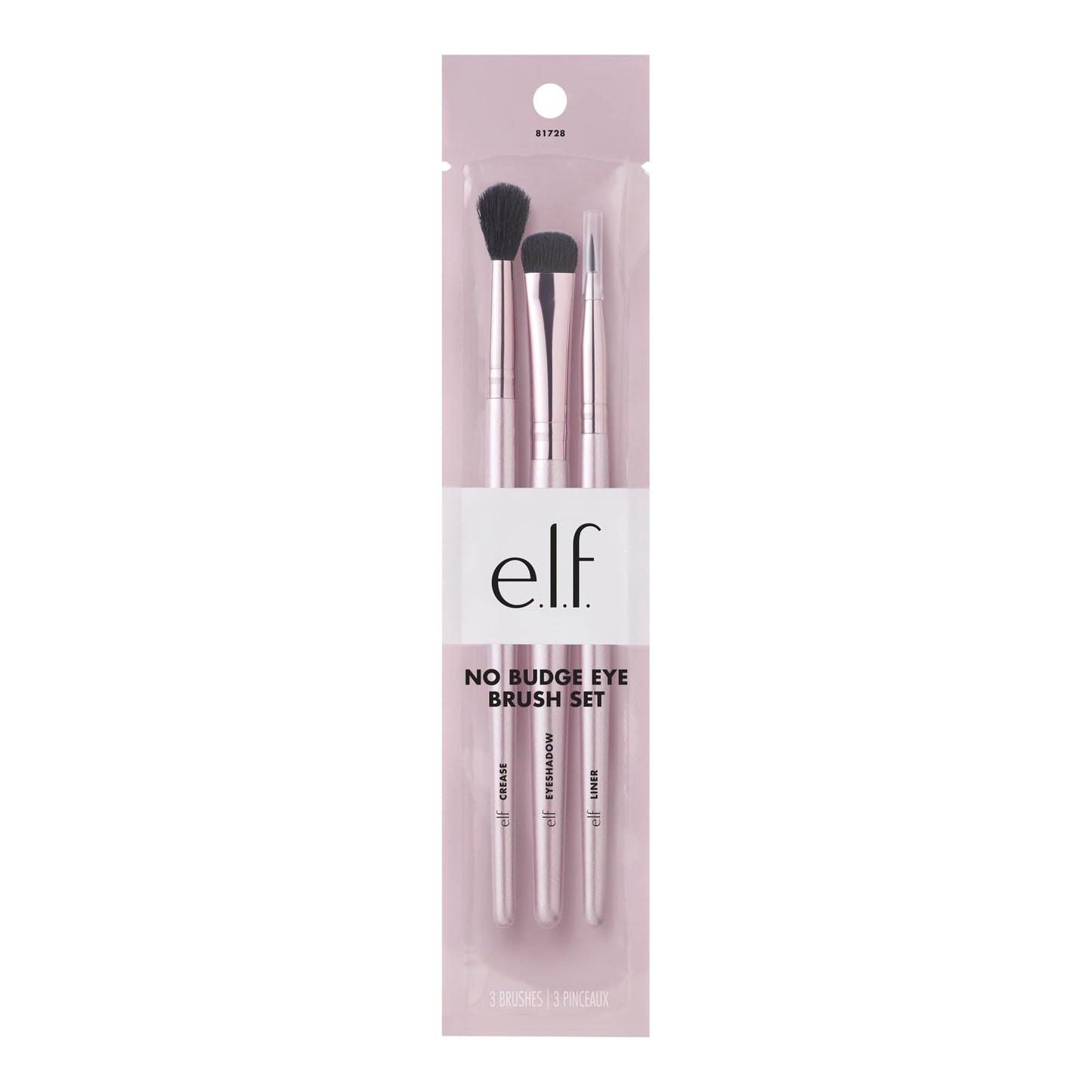 e.l.f. No Budge Brush Trio, 3-Piece Eyeshadow Brush Set For Applying & Blending Color, Use With The No Budge Cream Eyeshadows, Vegan & Cruelty-Free Beauty & Personal Care e.l.f.