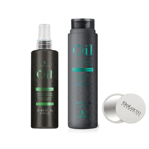 Lendan Moringa Oleifera Shampoo & LEAVE IN Conditioner Set - for Hair Growth, Repair & Shine - 6.6 oz - 100% vegan - includes mini mirror, Black Beauty & Personal Care Lendan