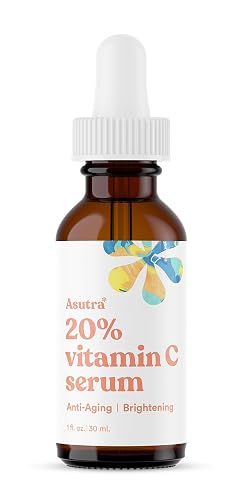 ASUTRA 20% Vitamin C Serum, 1 fl oz - Ferulic & Hyaluronic Acid, Vitamin E, Aloe, Jojoba, Brightening Face Serum Beauty & Personal Care ASUTRA