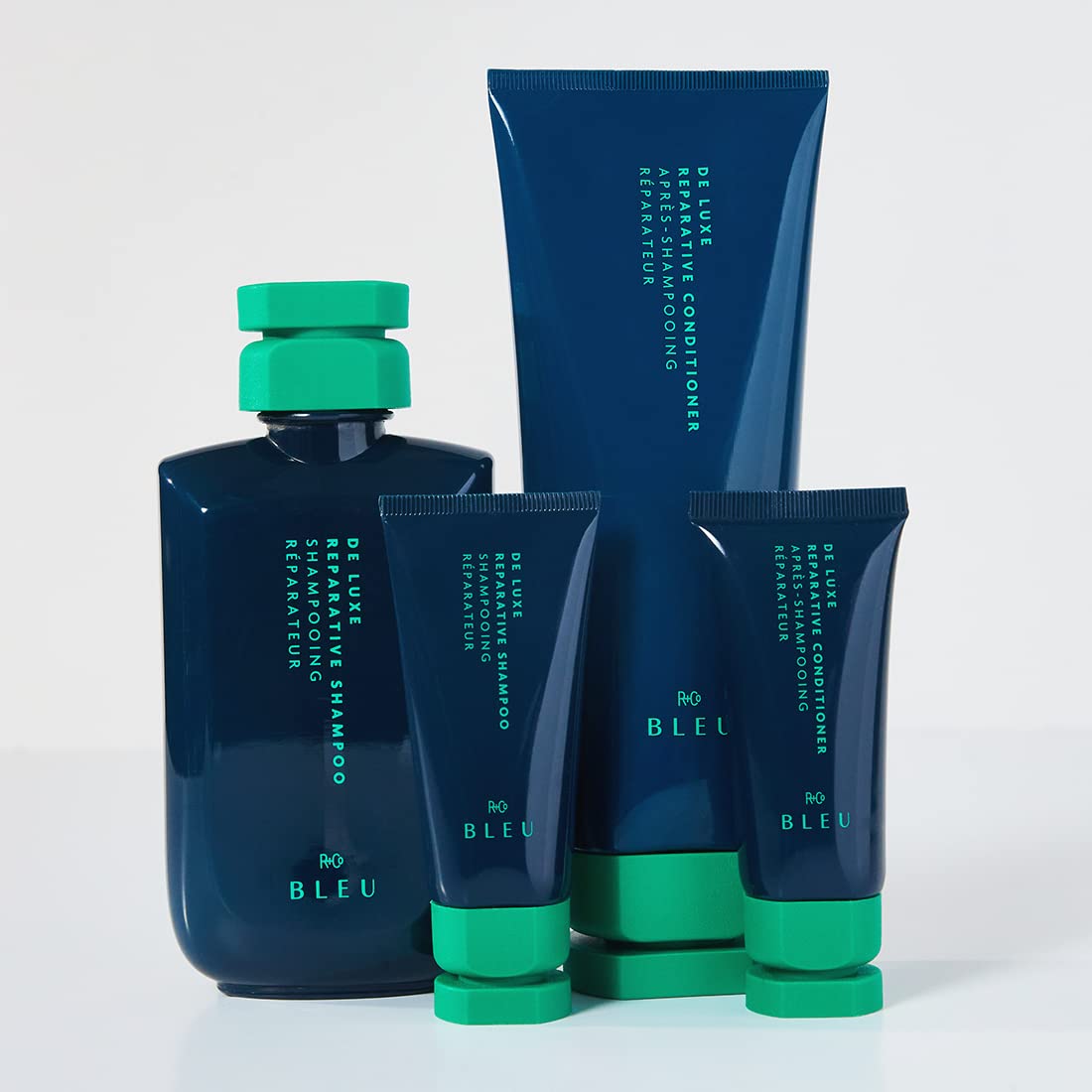R+Co BLEU De Luxe Reparative Shampoo + Conditioner Tandem Packette | Hydrates + Strengthens + Adds Shine | Vegan, Sustainable + Cruelty-Free | 14ml Beauty & Personal Care R+Co