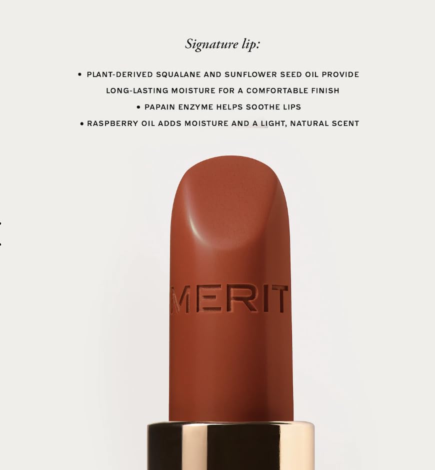 Merit Signature Lip Lightweight Satin Lipstick Cabo, 1 Count (Pack of 1) Beauty & Personal Care Merit
