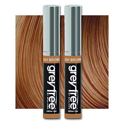 Greyfree Hair Mascara Root Touch-Up for Gray Hair | Precision Hairline Concealer for Brows & Beard | 2 Pack (ASH BROWN) Beauty & Personal Care Greyfree