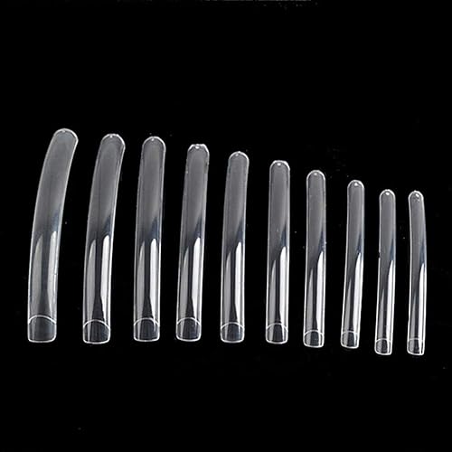 Yimart 100pcs White/Clear/Natural Extra Long Curve Nail Tip UV Gel French Acrylic False Nail Art Salon long Tips (Clear) Beauty & Personal Care Yimart