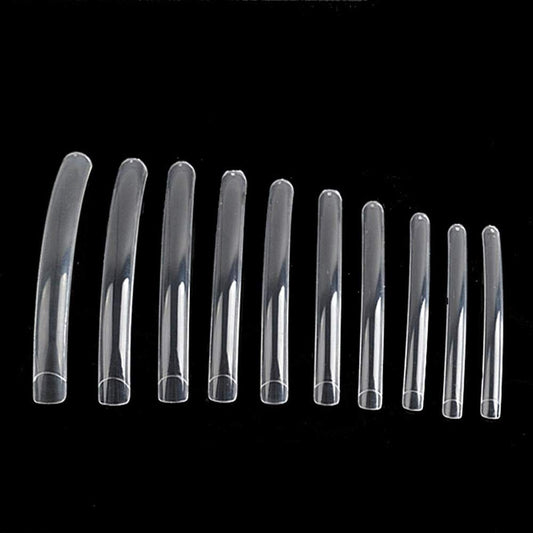 Yimart 100pcs White/Clear/Natural Extra Long Curve Nail Tip UV Gel French Acrylic False Nail Art Salon long Tips (Clear) Beauty & Personal Care Yimart