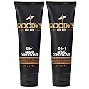 Woody's 2-in-1 Men Beard Conditioner, Beard Wash, Moisturize, Softens & Conditions Dry Flaky Beards, Enriched With Botanical Extracts and Essential Beauty & Personal Care Woody's
