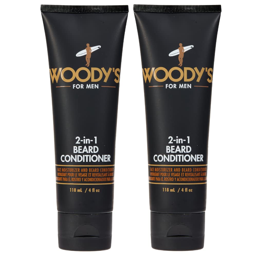 Woody's 2-in-1 Men Beard Conditioner, Beard Wash, Moisturize, Softens & Conditions Dry Flaky Beards, Enriched With Botanical Extracts and Essential Beauty & Personal Care Woody's