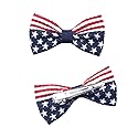 Aysekone 2 Pcs/Pack Girls American Flag Hair Bow Hair Clips Fourth of July Hair Accessories Patriotic Hair Bows Hairgrips Beauty & Personal Care Aysekone