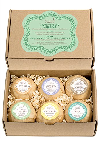 Home Spa Gift Basket Calming Relaxation Aromatherapy Bath Bombs, 6 Refreshing, Aromatic Scents to Moisturize, Revitalize, Rejuvenate Mind, Body & Soul Beauty and Personal Care Freida and Joe