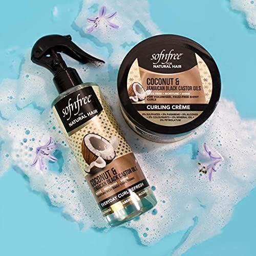 Sofn'free Coconut & Jamaican Black Castor Oil Everyday Curly Refresher Spray, Volumizer and Moisturizer for Styling Dry Hair, Coils and Curls, 8.12 fl Beauty & Personal Care SOF N' FREE
