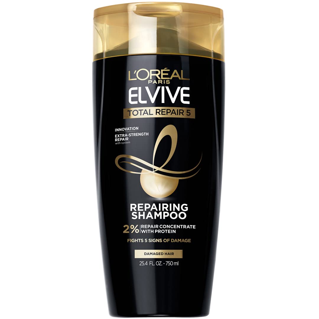 L'Oreal Paris Hair Expert Total Repair 5 Restoring Shampoo, For Damaged, Overworked Hair, 25.4 fl. oz. (Packaging May Vary) Beauty & Personal Care L'Oreal Paris