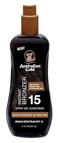 Australian Gold Spf#15 Spray Gel With Instant Bronzer 8 Ounce (235ml) (3 Pack) Beauty & Personal Care Australian Gold