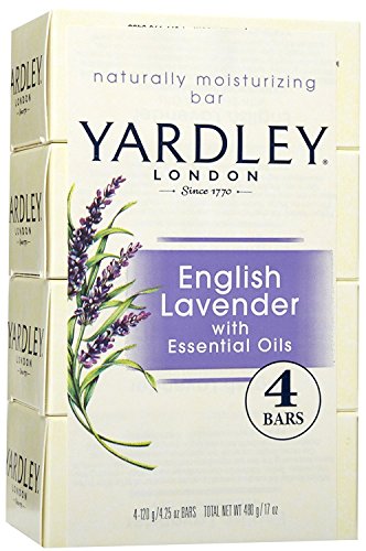 Yardley London English Lavender with Essential Oils Soap Bar, 4.25 oz Bar (Pack of 4) Beauty & Personal Care Yardley