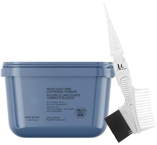Igora Vario Blond Bleach Super Plus Power Hair Lightening Powder 450 grams and M Hair Designs Tint Brush Comb (Bundle), Off White Beauty & Personal Care M Hair Designs