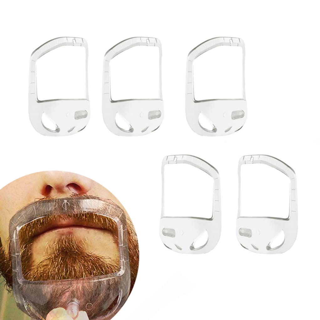 5PCS Transparent Beard Shaper Styling Tool Different Sizes Facial Hair Trimming Guide Grooming Shaper Hair Lineup Tool For Man,Beauty Beauty and Personal Care Jorzer