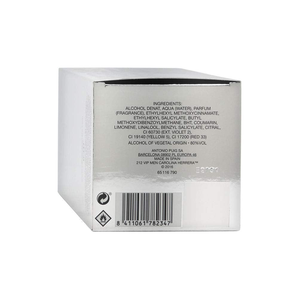 Carolina Herrera 212 Vip Eau de Toilette Spray for Men, 6.8 Fl Oz (Pack of 1) Beauty & Personal Care Carolina Herrera