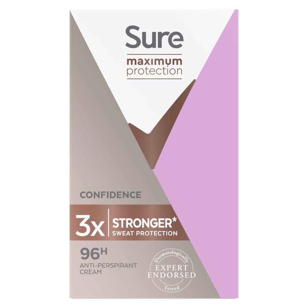 Sure Women Maximum Protection Confidence Antiperspirant Deodorant Cream 45ml Beauty and Personal Care Sure