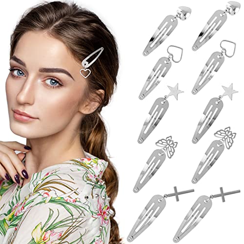 OIIKI Metal Hair Accessories: Star, Heart, Butterfly Snap Clips and Punk Silver Hairpins for Women and Girls Beauty & Personal Care OIIKI