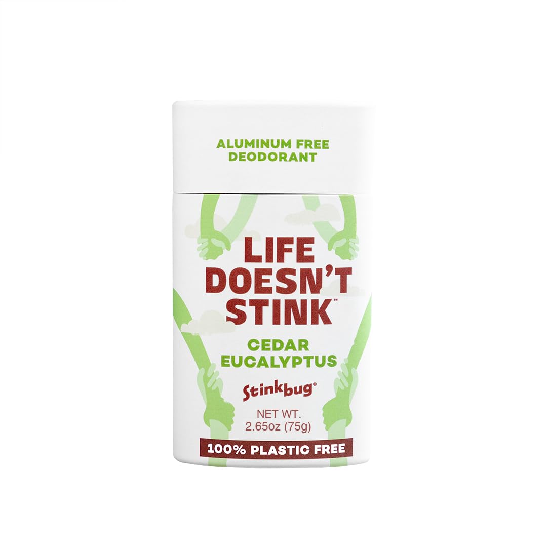 Stinkbug Naturals Plastic Free Eucalyptus Cedar Deodorant, 2.65 OZ Beauty and Personal Care Stinkbug