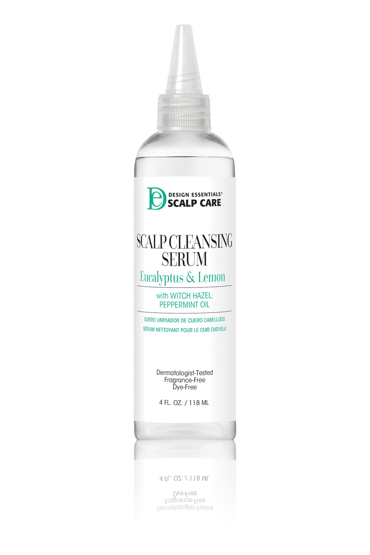 Design Essentials Scalp Cleansing Serum with Eucalyptus, Lemon, Witch Hazel & Peppermint, Scalp Cleanser, 4 fl oz (Pack of 1)