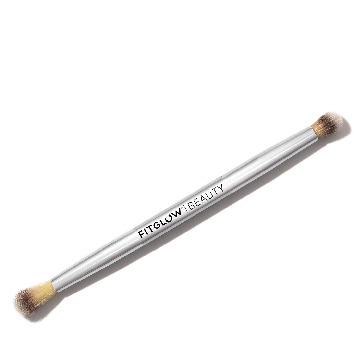 Fitglow Beauty Vegan Teddy Double Eye Brush | Double-Ended Makeup Brush for Eyeshadow & Liner | Seamless Blending, Precise Application | Crease-Free Beauty & Personal Care FITGLOW