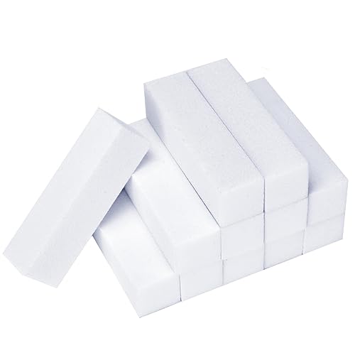 Senkary 12 Pack Nail Buffer Block 4 Sided Nail File Sanding Block Buffing Blocks for Natural and Acrylic Nails, Medium Grit (White) Beauty & Personal Care Senkary