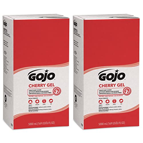 GOJO Cherry Gel Pumice Hand Cleaner Cherry Fragrance, 5000 mL Heavy Duty Hand Cleaner Refill PRO TDX Push-Style Dispenser (Pack of 2) - 7590-02 Beauty & Personal Care GOJO