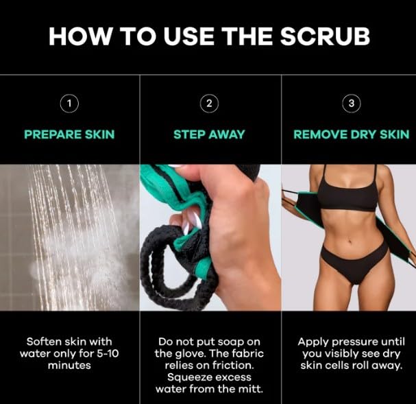 Dermasuri - Deep Exfoliating Back Scrubber - Bath & Shower Back Scrub - Body Exfoliator Scraper Tool - Deep Exfoliation Body Cleaner for Shower - 27" Beauty & Personal Care MarvelsAura