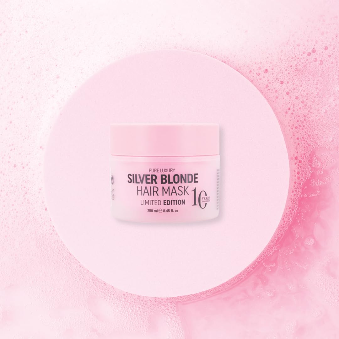 RICH Pure Luxury Silver Blonde Hair Mask - Purple Hair Treatment for Blonde, Platinum, Bleached, Silver, Gray, Ash & Brassy Hair - No Yellow Tones -