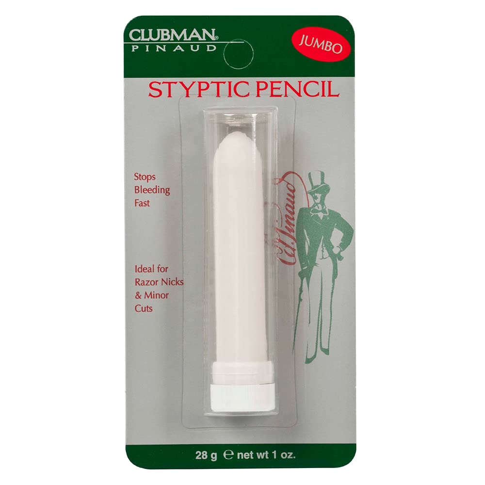 Clubman Jumbo Styptic Pencil, Treat and Seal Shaving Cuts Instantly, Anti-hemorrhaging Stick, First Aid Device, White, 1 oz Beauty and Personal Care Clubman