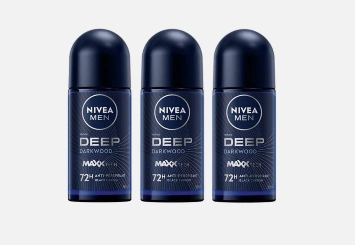 Deep Impact Freshness Roll-on Deodorant for Men, Fresh Scent, 50ml, Pack of 3 Beauty and Personal Care Metrey Herbotech