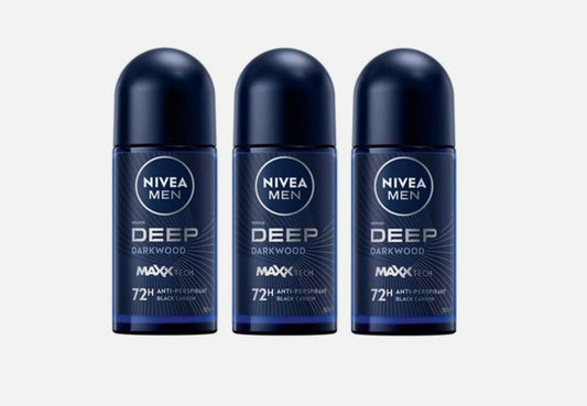Deep Impact Freshness Roll-on Deodorant for Men, Fresh Scent, 50ml, Pack of 3 Beauty and Personal Care Metrey Herbotech