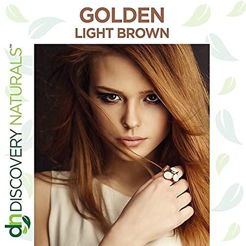 Golden Light Brown Henna Hair Color For All Kit | 100% All Natural Hair Dye & Beard Dye Powder Kit Organic, Herbal & Vegan Chemical & Cruelty Free Beauty & Personal Care Discovery Naturals