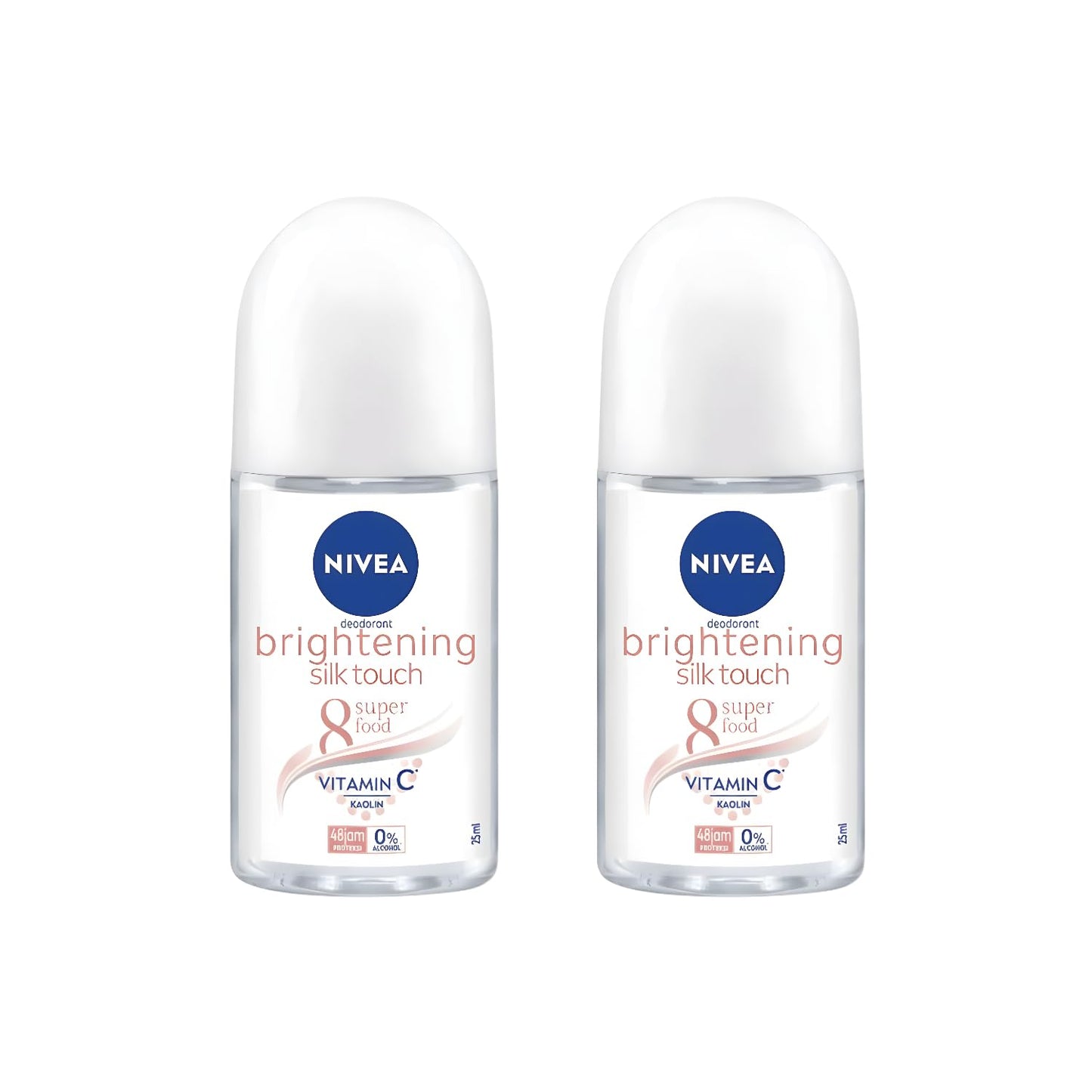 Nivea Brightening Silk Touch 8 Super Food Roll On Deodorant 25ml - Long-lasting Odor Protection, Smooth Underarms, Natural Superfood Extracts, Skin Beauty and Personal Care NIVEA