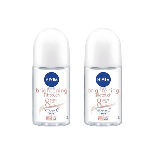 Nivea Brightening Silk Touch 8 Super Food Roll On Deodorant 25ml - Long-lasting Odor Protection, Smooth Underarms, Natural Superfood Extracts, Skin Beauty and Personal Care NIVEA
