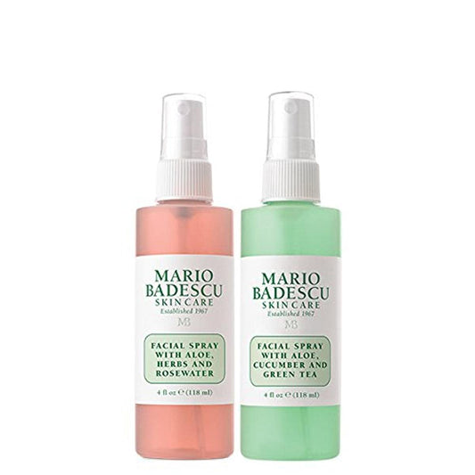 Mario Badescu Facial Spray Aloe, Rose Water and Cucumber - Green Tea Duo for Face, Neck or Hair, Cooling and Hydrating Face Mist for All Skin Types Beauty & Personal Care Mario Badescu